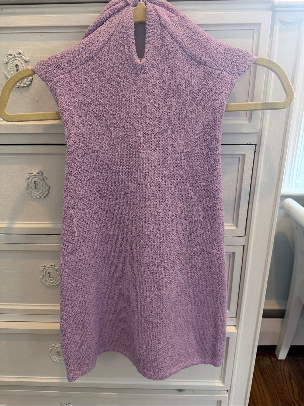 Womens Lilac Knit Sleeveless Dress